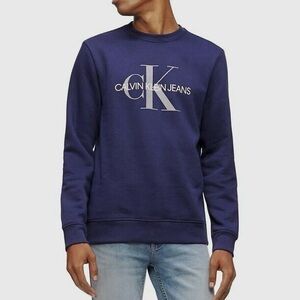 Calvin Klein Jeans Mens Classic Mono Logo Crewneck Sweatshirt XS $100 retail